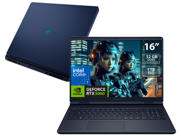 Laptop Gamer Alienware Aurora:
Procesador Intel Core 7 240H (hasta 5.2 GHz),
Memoria de 32GB DDR5,
SSD de 1TB,
Pantalla de 16
