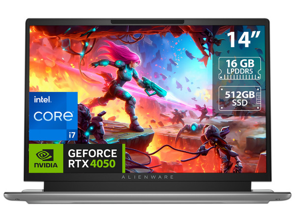 Laptop Gamer Alienware X14 R2:
Procesador Intel Core i7 13620H (hasta 4.9 GHz),
Memoria de 16GB LPDDR5,
SSD PCIe NVMe M.2 de 512GB,
Pantalla de 14