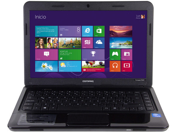 Laptop Compaq Presario CQ45-810LA:
Procesador Intel Celeron B820 (1.7GHz),
Memoria de 2 GB DDR3, Disco Duro de 500 GB,
Pantalla LED de 14
