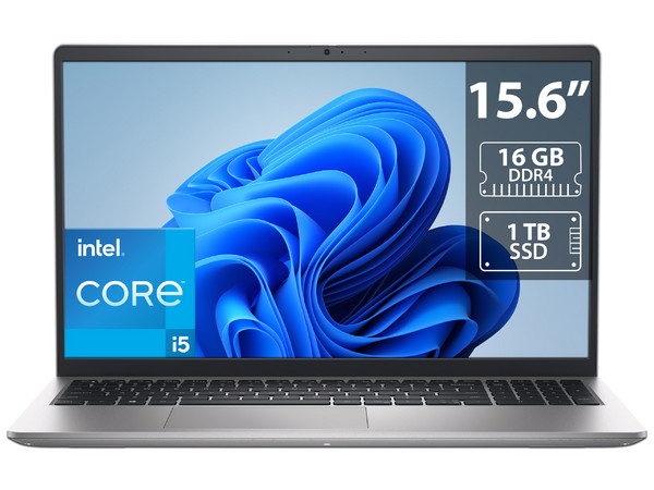 Laptop DELL DC15250: 
Procesador Intel Core i5 1334U (hasta 4.6 GHz), 
Memoria de 16GB DDR4, 
SSD de 1TB, 
Pantalla de 15.6