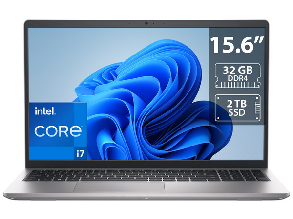 Laptop DELL DC15250:
Procesador Intel Core i7 1355U (hasta 5.0 GHz),
Memoria de 32GB DDR4,
SSD de 2TB,
Pantalla de 15.6