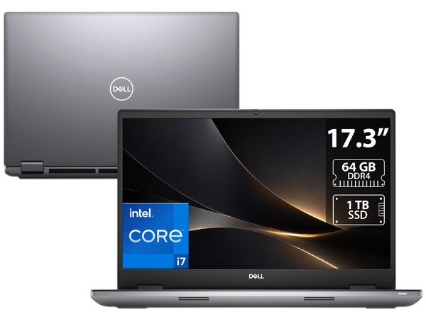 Workstation DELL Precision 7780: 
Procesador Intel Core i7 13850HX (hasta 5.3 GHz), 
Memoria de 64GB DDR4, 
SSD de 1TB, 
Pantalla de 17.3