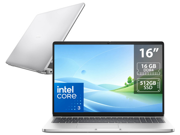 Laptop DELL Pro:
Procesador Intel Core 3 100U (hasta 4.7 GHz), 
Memoria de 16GB DDR4, 
SSD de 512GB, 
Pantalla de 16