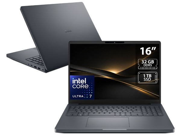Laptop DELL Pro Max 16 Plus:
Procesador Intel Core Ultra 7 265HX (hasta 5.3 GHz),
Memoria de 32GB DDR5,
SSD de 1TB,
Pantalla de 16