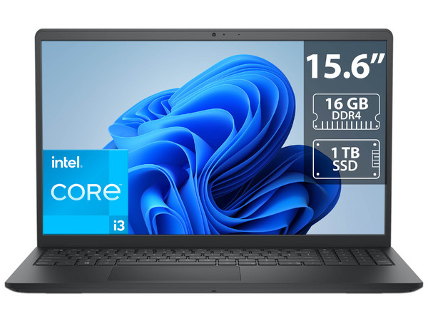 Laptop DELL 15 DC15250: 
Procesador Intel Core 3 100U (hasta 4.7 GHz), 
Memoria de 16GB DDR4, SSD de 1TB, 
Pantalla de 15.6