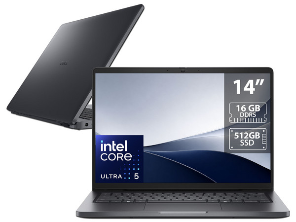 Laptop DELL Pro 14:
Procesador Intel Core Ultra 5 225U (hasta 4.8 Ghz),
Memoria de 16GB DDR5,
SSD de 512GB,
Pantalla de 14