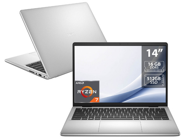 Laptop DELL Pro 14 Essential: 
Procesador AMD Ryzen 7 Pro 250 (hasta 5.1 GHz), 
Memoria de 16GB DDR5, 
SSD de 512GB, 
Pantalla de 14
