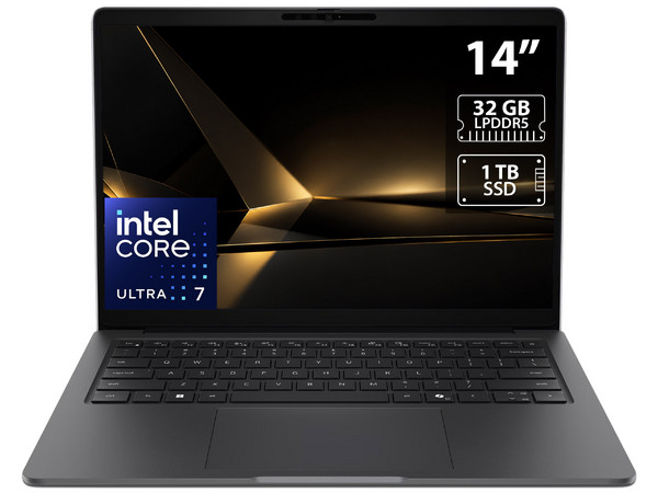 Laptop DELL Pro 7 P714260:
Procesador Intel Core Ultra 7 365 (hasta 4.8 GHz),
Memoria de 32GB LPDDR5,
SSD de 1TB,
Pantalla de 14