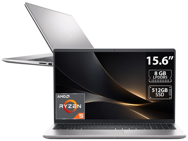 Laptop DELL 15 JMF3D:
Procesador AMD Ryzen 5 7520U (hasta 4.3 GHz),
Memoria de 8GB LPDDR5, 
SSD 512GB, 
Pantalla de 15.6