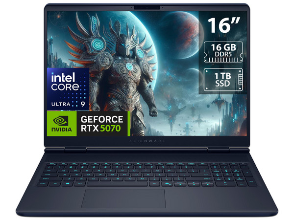 Laptop Gamer Alienware LAC16251:
Procesador Intel Core Ultra 9 290HX (hasta 5.5 GHz),
Memoria de 16GB DDR5,
SSD de 1TB,
Pantalla de 16