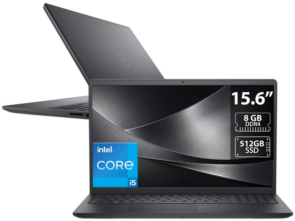 Laptop DELL LDC15250-5434BLK-PUS:
Procesador Intel Core i5 1334U (hasta 4.6 GHz),
Memoria de 8GB DDR4,
SSD de 512GB,
Pantalla de 15.6