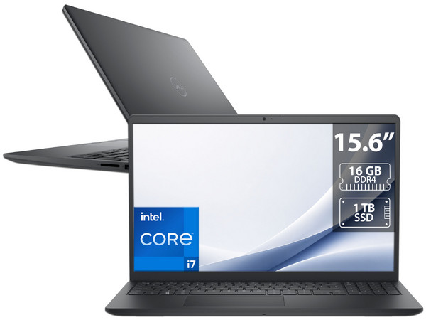 Laptop DELL LDC15250-7982BLK-PUS: 
Procesador Intel Core i7 1355U (hasta 5.0 GHz), 
Memoria de 16GB DDR4, 
SSD de 1TB, 
Pantalla de 15.6