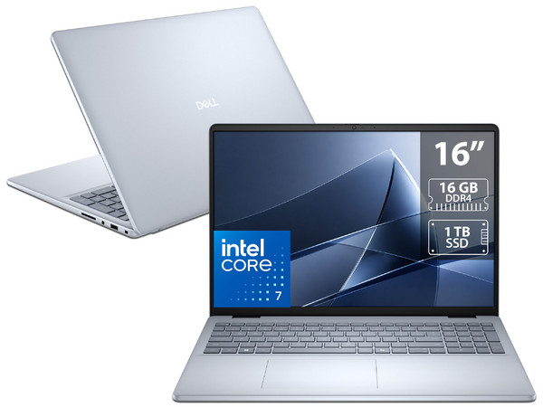 Laptop DELL DC16251: 
Procesador Intel Core 7 150U (hasta 5.4 GHz), 
Memoria de 16GB DDR4, 
SSD de 1TB, 
Pantalla de 16