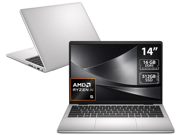 Laptop DELL DC14255 WHY1F:
Procesador AMD Ryzen 5 AI 330 (hasta 4.5 Ghz),
Memoria de 16GB DDR5,
SSD de 512GB,
Pantalla de 14