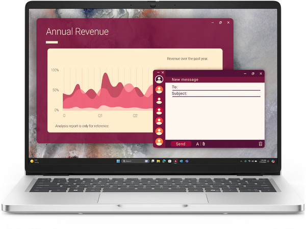 Laptop DELL Pro 14: 
Procesador Intel Core Ultra 5 235U (hasta 4.9 GHz), 
Memoria de 16GB DDR5, 
SSD de 512GB, 
Pantalla de 14