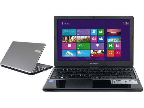 Laptop Gateway NE57204m:
Procesador Intel Celeron 2955U (1.48 GHz),
Memoria de 2GB DDR3, Disco Duro de 320 GB, 
Pantalla LED de 15.6