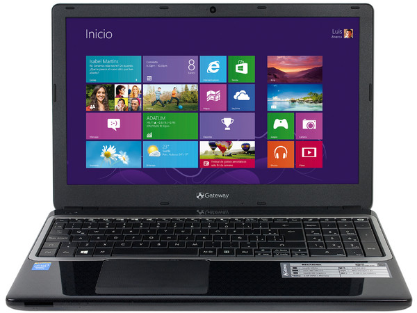 Laptop Gateway NE57204m:
Procesador Intel Celeron 2955U (1.48 GHz),
Memoria de 2GB DDR3, Disco Duro de 320 GB, 
Pantalla LED de 15.6