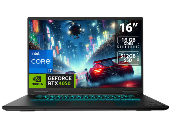 Laptop Gigabyte Gaming A16:
CPU Intel Core i7 13620H (hasta 4.9 Ghz),
Memoria de 16GB DDR5,
SSD de 512GB,
Pantalla de 16