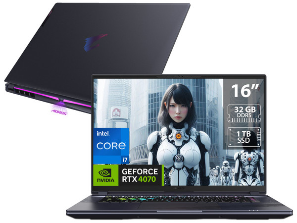 Laptop Gamer Gigabyte AORUS 16X:
CPU Intel Core i7 14650HX (hasta 5.2 GHz),
Memoria 32GB DDR5,
SSD 1TB,
Pantalla de 16