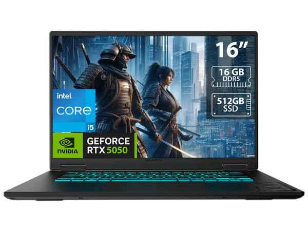 Laptop Gigabyte Gaming A16:
Procesador Intel Core i5 13420H (hasta 4.6 Ghz),
Memoria de 16GB DDR5,
SSD de 512GB,
Pantalla de 16