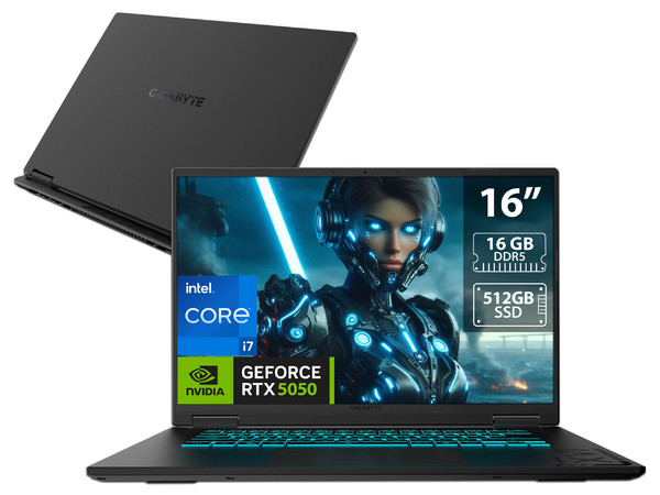 Laptop Gigabyte Gaming A16:
Procesador Intel Core i7 13620H (hasta 4.9 Ghz),
Memoria de 16GB DDR5,
SSD de 512GB,
Pantalla de 16