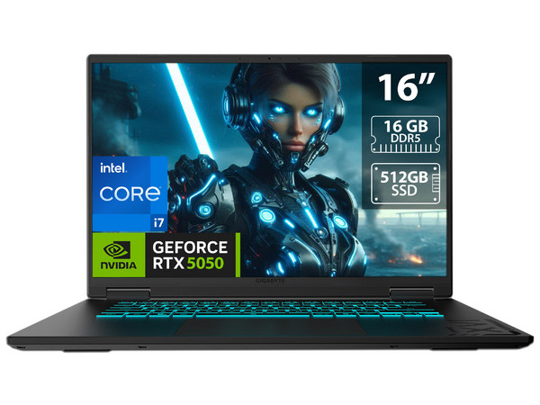 Laptop Gigabyte Gaming A16:
Procesador Intel Core i7 13620H (hasta 4.9 Ghz),
Memoria de 16GB DDR5,
SSD de 512GB,
Pantalla de 16