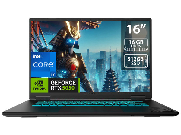 Laptop Gigabyte Gaming A16:
Procesador Intel Core i7 13620H (hasta 4.9 Ghz),
Memoria de 16GB DDR5,
SSD de 512GB,
Pantalla de 16