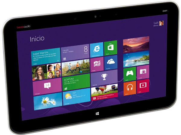 Laptop/Tablet HP Envy X2:
Procesador Intel Atom Z2760 (1.8 GHz),
Memoria de 2 GB DDR2, 64 GB SSD,
Pantalla LED Multi Touch de 11.6