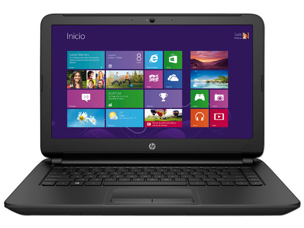Laptop HP 14-y002la:
Procesador Intel Celeron N2840 (hasta 2.58GHz),
4 GB DDR3L, D.D. de 500 GB,
Pantalla LED de 14