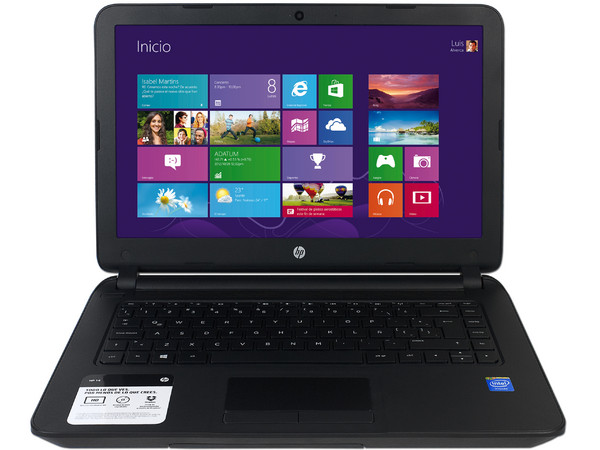 Laptop HP 14-Y002LA:
Procesador Intel Celeron N2840 (hasta 2.58 GHz),
Memoria de 4 GB DDR3, D.D. de 500 GB,
Pantalla LED de 14