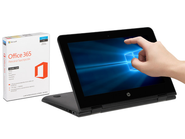 Laptop HP X360 11-ab013la:
Procesador Intel Pentium N 3710 (hasta 2.56 GHz),
Memoria de 4GB DDR3L,
Disco Duro de 500GB,
Pantalla de 11.6