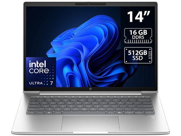 Laptop HP ProBook 440 G11:
Procesador Intel Core Ultra 7 155U (hasta 4.8 GHz),
Memoria de 16GB DDR5,
SSD de 512GB,
Pantalla de 14