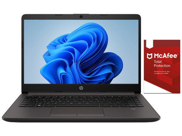 Laptop HP 245 G9: 
Procesador AMD Ryzen 3 3250U (hasta 3.5 GHz), 
Memoria de 8GB DDR4, 
SSD de 512GB, 
Pantalla de 14
