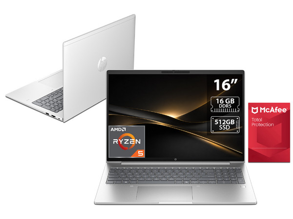 Laptop HP ProBook 4 G1ah:
Procesador AMD Ryzen 5 220 (hasta 4.9 GHz),
Memoria de 16GB DDR5,
SSD de 512GB,
Pantalla de 16