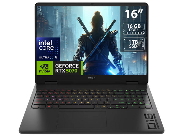 Laptop Gamer HP Omen 16: 
Procesador Intel Core Ultra 9 285H (hasta 5.4 GHz), 
Memoria de 16GB DDR5, 
SSD de 1TB, 
Pantalla de 16