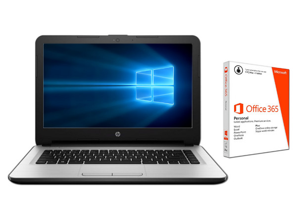 Laptop HP 14-am005la:
Procesador Intel Celeron N 3060 (hasta 2.48 GHz),
Memoria de 4GB DDR3L,
Disco Duro de 500GB,
Pantalla de 14