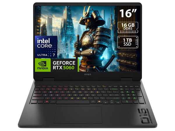 Laptop Gamer HP OMEN BZ4A3UA: 
Procesador Intel Core Ultra 7 255H (hasta 5.1 GHz), 
Memoria de 16GB DDR5, 
SSD de 1TB,
Pantalla de 16