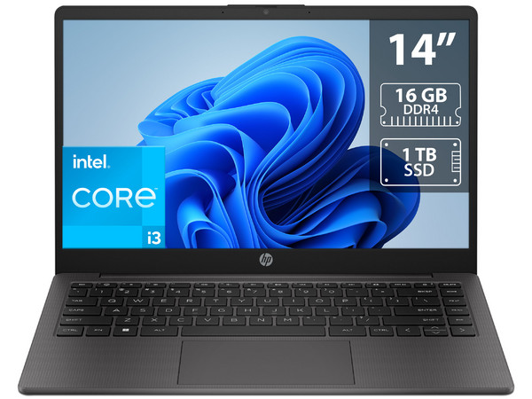 Laptop HP 240 G10: 
Procesador Intel Core i3 N305 (hasta 3.8 GHz), 
Memoria de 16GB DDR4,
SSD de 1TB, 
Pantalla de 14