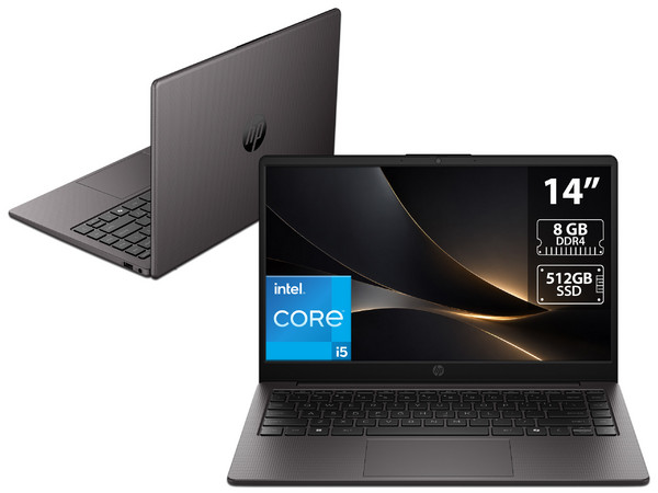 Laptop HP 240R 14:
Procesador Intel Core 5 120U (hasta 5.0 GHz),
Memoria de 8GB DDR4,
SSD de 512GB,
Pantalla de 14