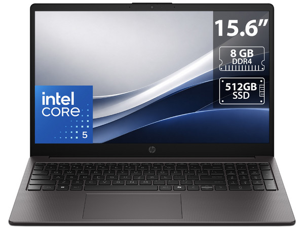 Laptop HP 250R G10:
Procesador Intel Core 5 120U (hasta 4.8 Ghz),
Memoria de 8GB DDR4 3200MHz,
SSD de 512GB,
Pantalla de 15.6