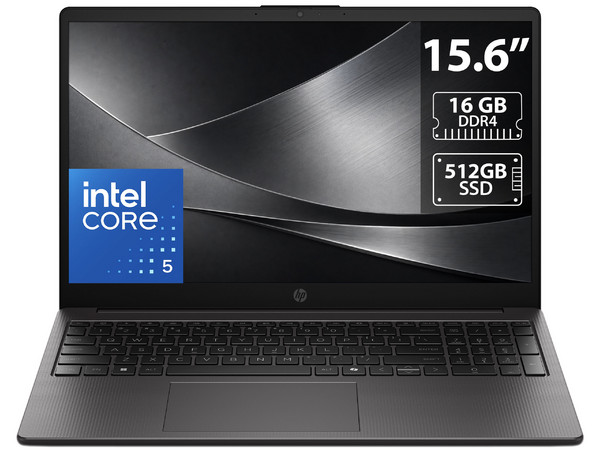 Laptop HP 250R G10:
Procesador Intel Core 5 120U (hasta 4.8 Ghz),
Memoria de 16GB DDR4 3200MHz,
SSD de 512GB,
Pantalla de 15.6