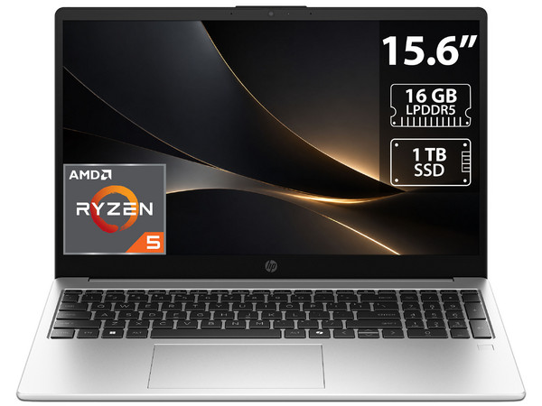 Laptop HP 255R: 
Procesador AMD Ryzen 5 7520U (hasta 4.3 GHz), 
Memoria de 16GB LPDDR5, 
SSD de 1TB, 
Pantalla de 15.6