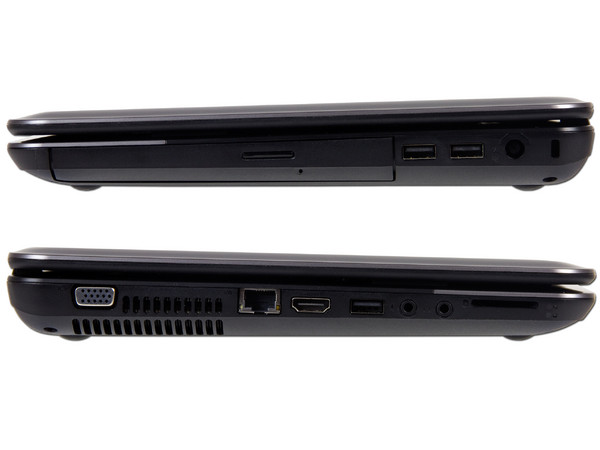 Laptop HP 455:
Procesador AMD E1-1200 (1.4 GHz),
Memoria de 2 GB DDR3, Disco Duro de 320 GB,
Pantalla LED de 14
