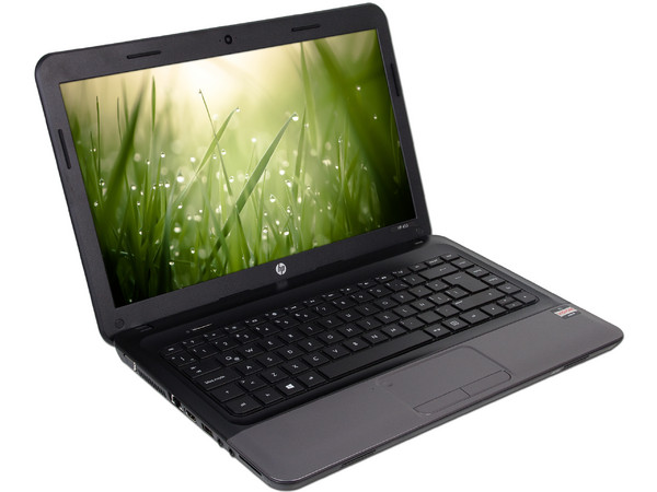 Laptop HP 455:
Procesador AMD E1-1200 (1.4 GHz),
Memoria de 2 GB DDR3, Disco Duro de 320 GB,
Pantalla LED de 14