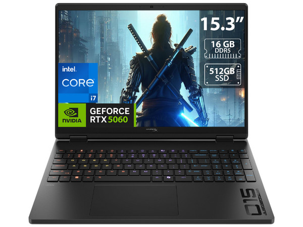 Laptop Gamer HP HyperX OMEN: 
Procesador Intel Core i7 14650HX (hasta 5.2 GHz), 
Memoria de 16GB DDR5, 
SSD de 512GB, 
Pantalla de 15.3
