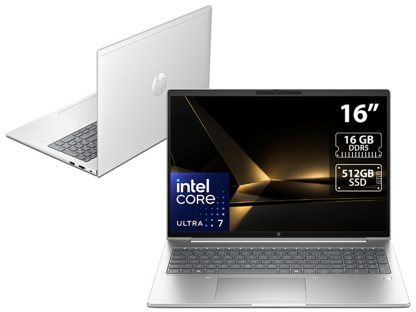 Laptop HP ProBook 4 AIG1i: 
Procesador Intel Core Ultra 7 255U (hasta 5.2 GHz), 
Memoria de 16GB DDR5, 
SSD de 512GB, 
Pantalla de 16