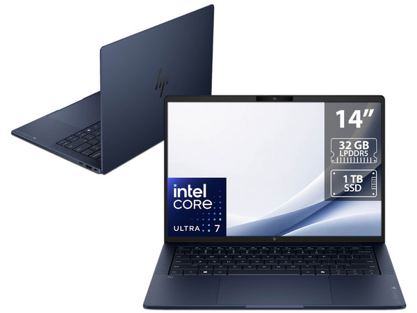 Laptop HP Elitebook X AI G2i:
Procesador Intel Core Ultra 7 365H (hasta 4.7 Ghz),
Memoria de 32GB LPDDR5,
SSD de 1TB,
Pantalla de 14