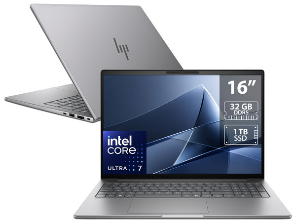 Workstation Portátil HP ZBook 8 G2i:
Procesador Intel Core Ultra 7 356H (hasta 4.7 GHz),
Memoria de 32GB DDR5,
SSD de 1TB,
Pantalla de 16