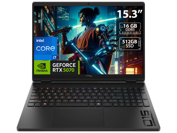 Laptop Gamer HP HyperX OMEN: 
Procesador Intel Core i7 14650HX (hasta 5.2 GHz), 
Memoria de 16GB DDR5,
SSD de 512GB, 
Pantalla de 15.3