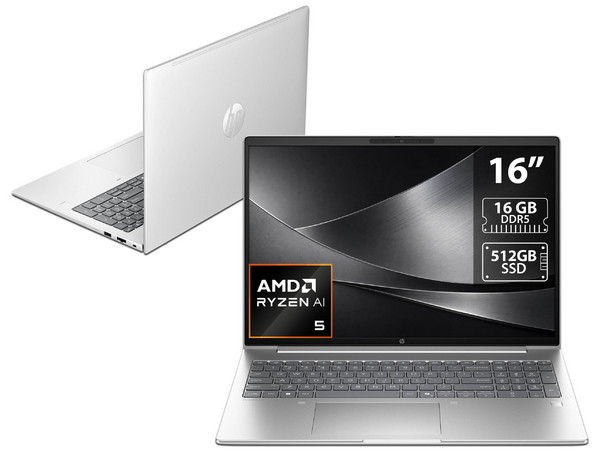 Laptop HP ProBook 4 G2a Next Gen AI: 
Procesador AMD Ryzen AI 5 430 (hasta 4.5 GHz), 
Memoria de 16GB DDR5, 
SSD de 512GB, 
Pantalla de 16